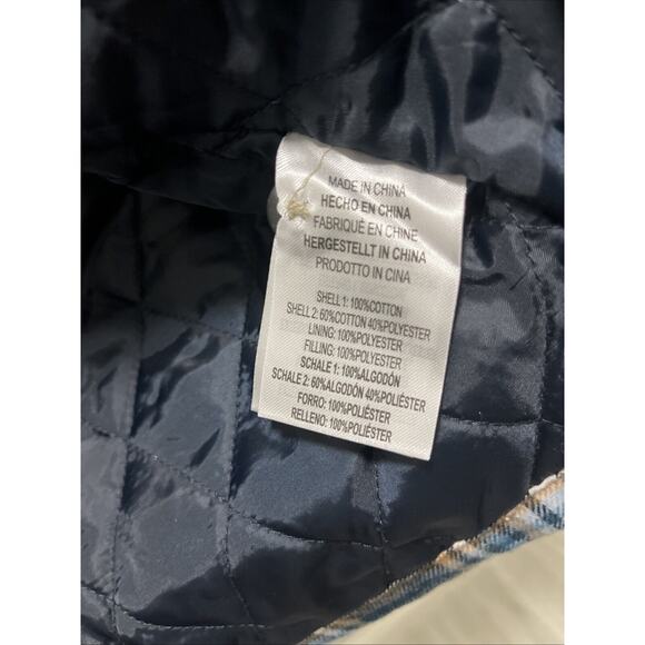 Legendary Whitetails Blue Plaid Quilt Lined Hooded Flannel Shirt Mens Small - Picture 7 of 8